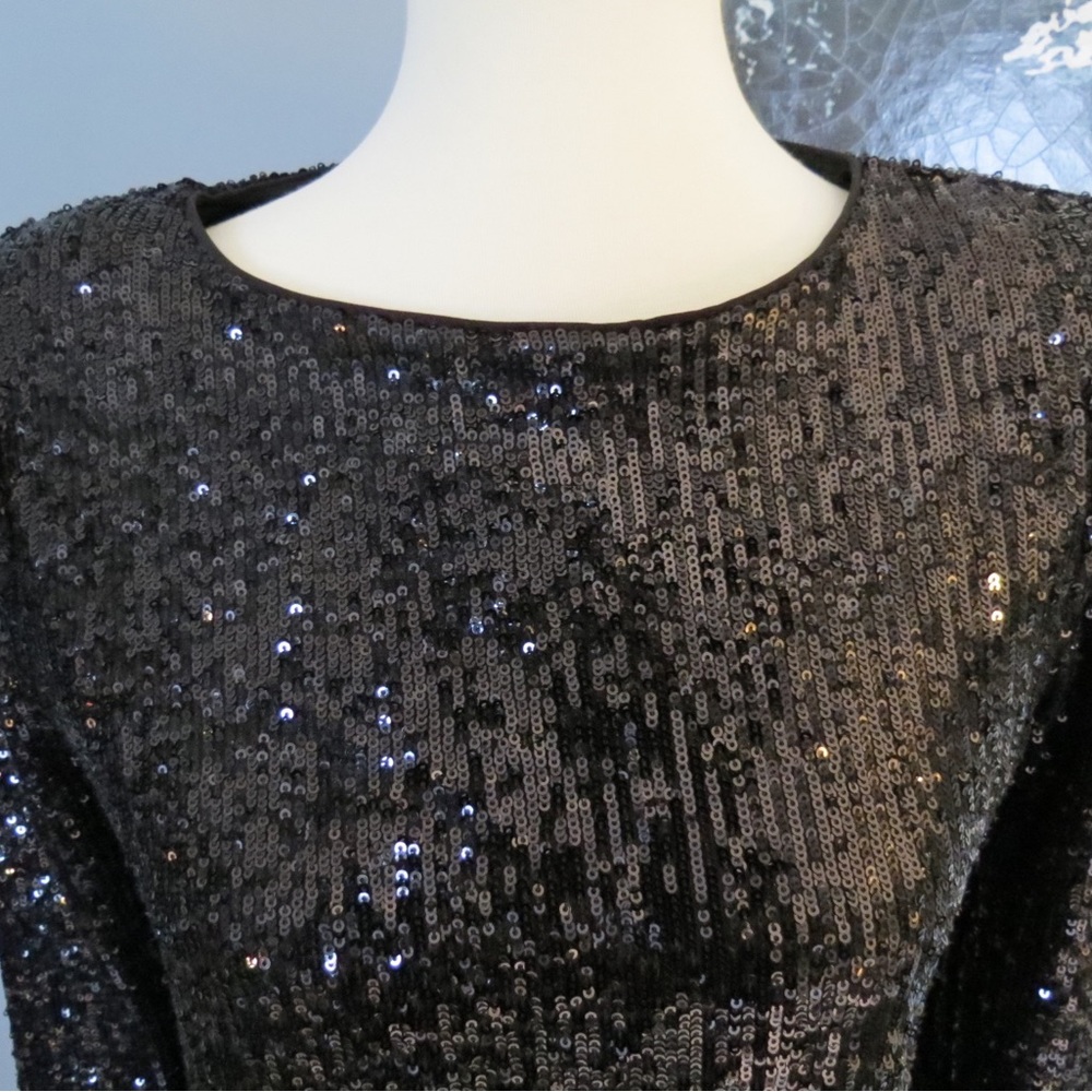 Express Black Sequin Dress - Picture 4 of 6